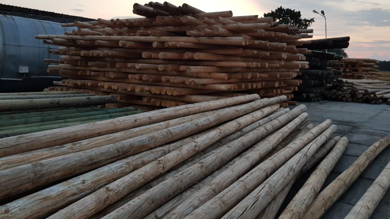 Pine Electrical Poles Timber From Poland with vacuum pressure impregnation treatment British Standard