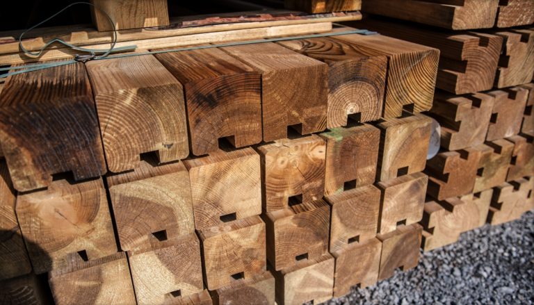 Pine square posts with vacuum pressure impregnation autoclave treatment Timber From Poland