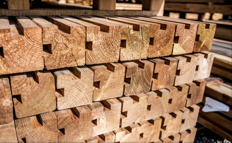 Pine square posts with vacuum pressure impregnation autoclave treatment Timber From Poland